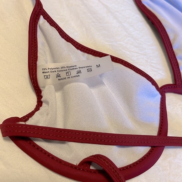 NWOT Dark Red String Bikini - Picture 7 of 9